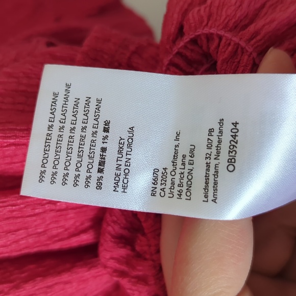 Anthropologie Pilcro Crop Top Peasant Puff Sleeves Pink - Size Large - Picture 12 of 13